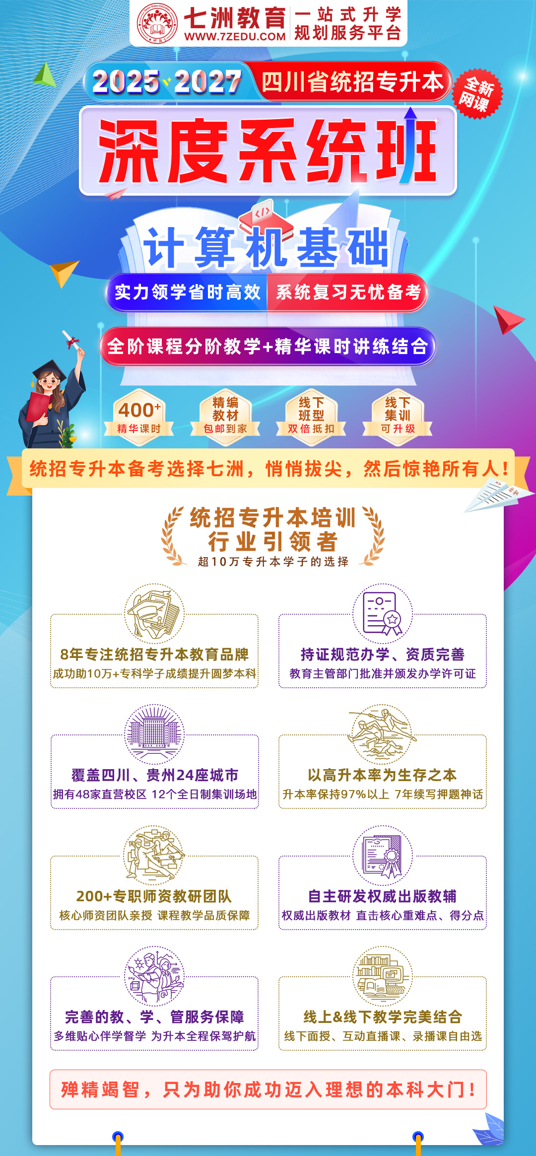 七洲教育：2025﹣2027年(四川省)统招专升本网课﹣计算机基础【深度系统班】